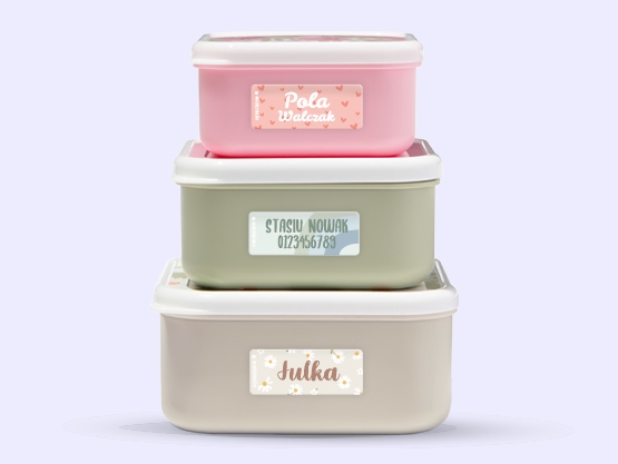 Małe naklejki imienne Design