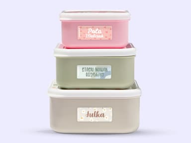 Małe naklejki imienne Design