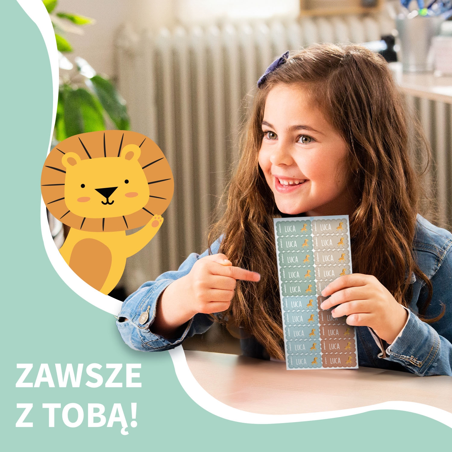 Faliste tematyczne naklejki imienne
