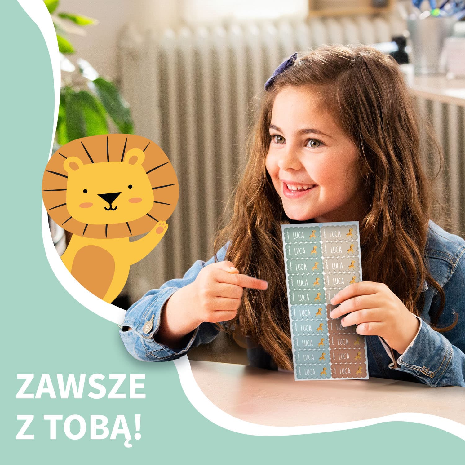 Faliste tematyczne naklejki imienne