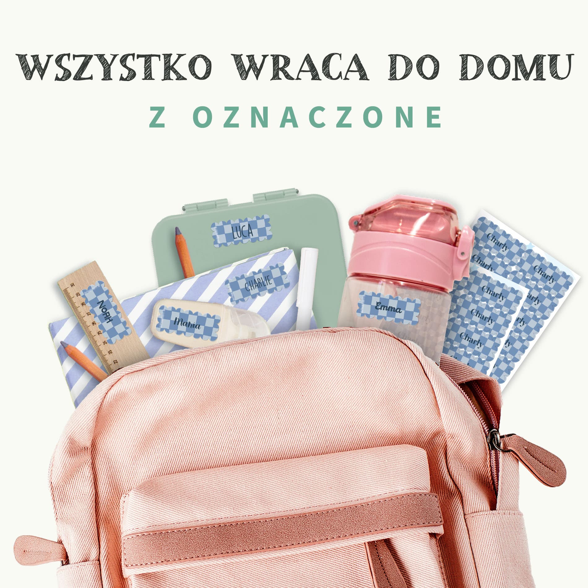 Faliste naklejki imienne design