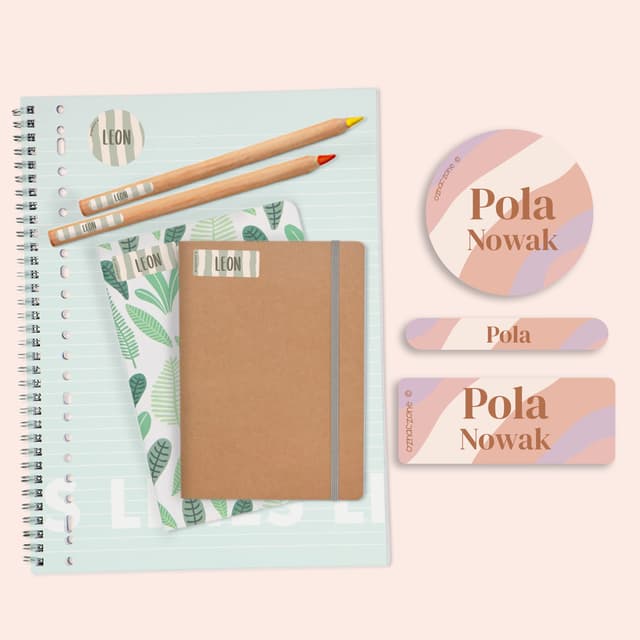 Zestaw naklejek imiennych-design