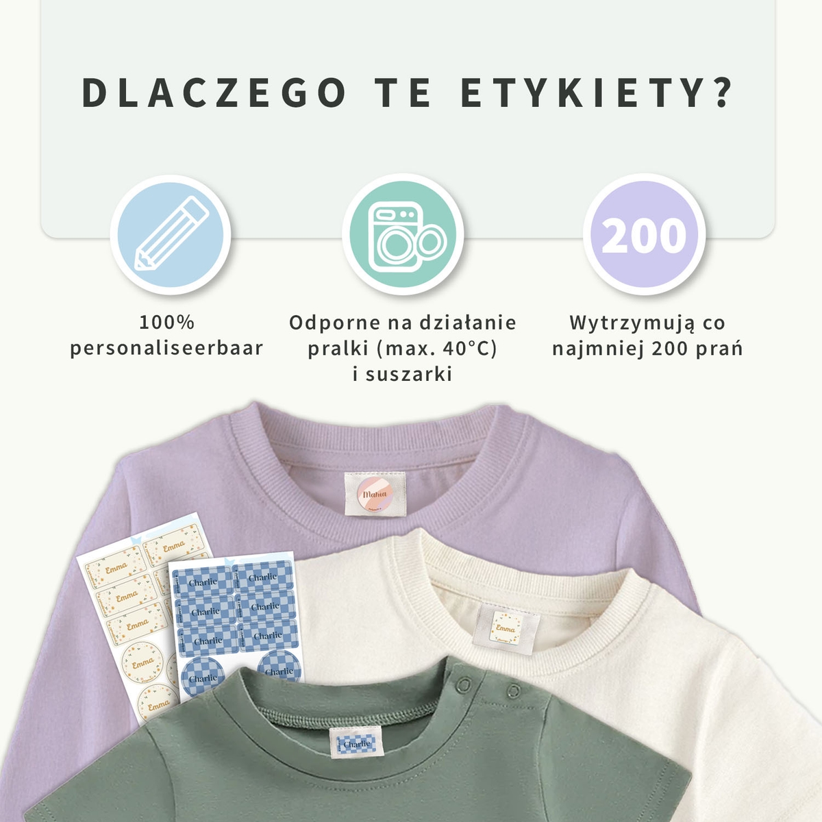 Zestaw naklejek na odzież design