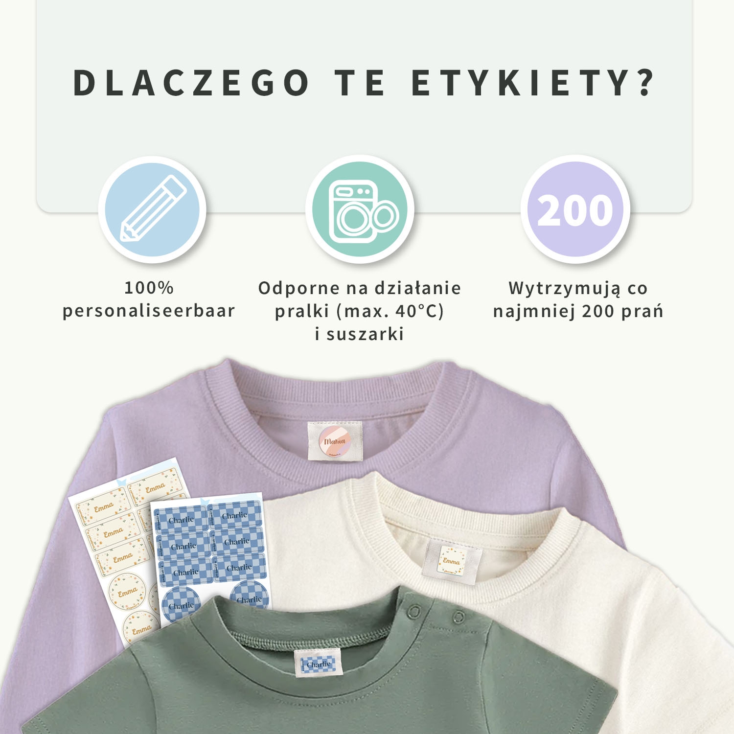 Zestaw naklejek na odzież design