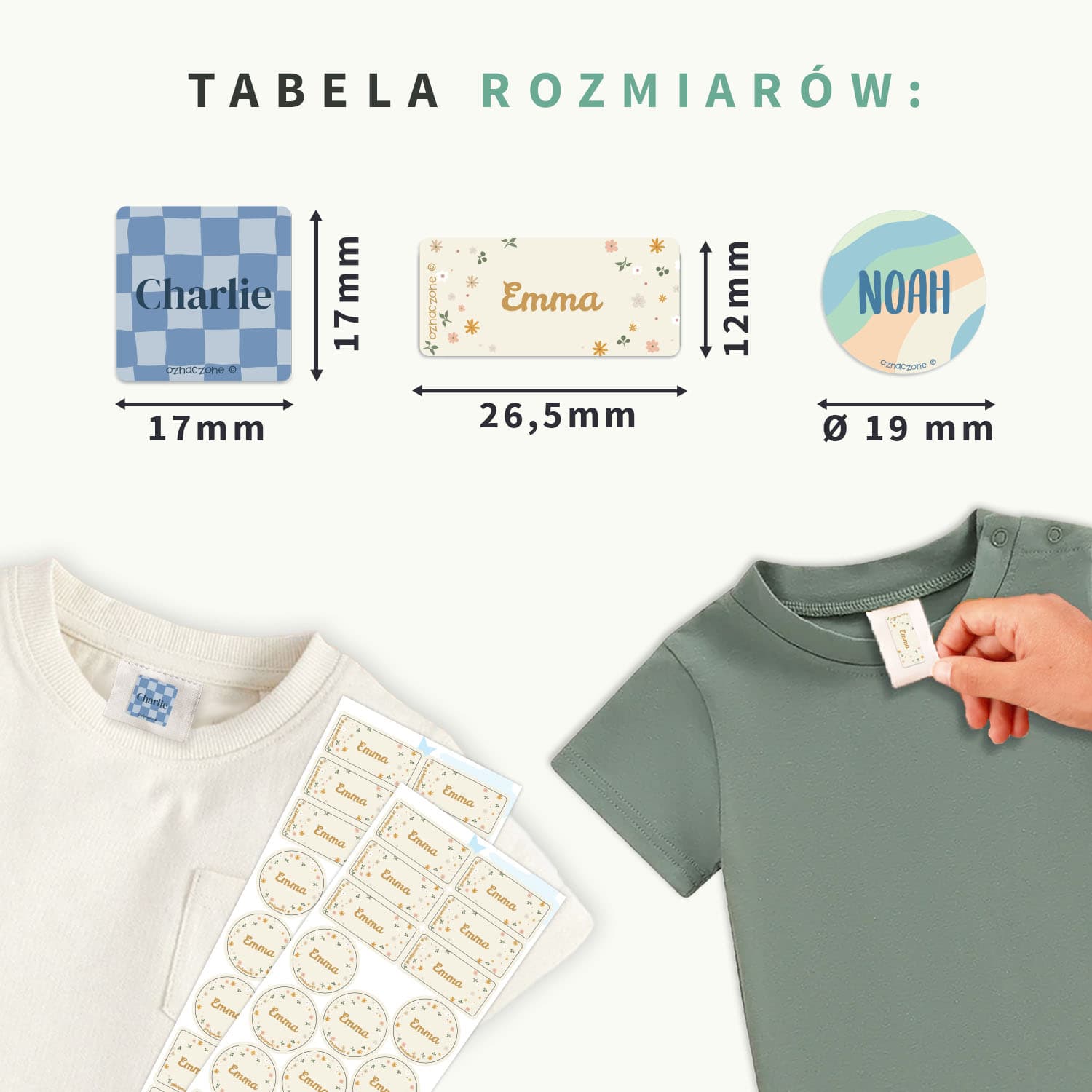 Zestaw naklejek na odzież design
