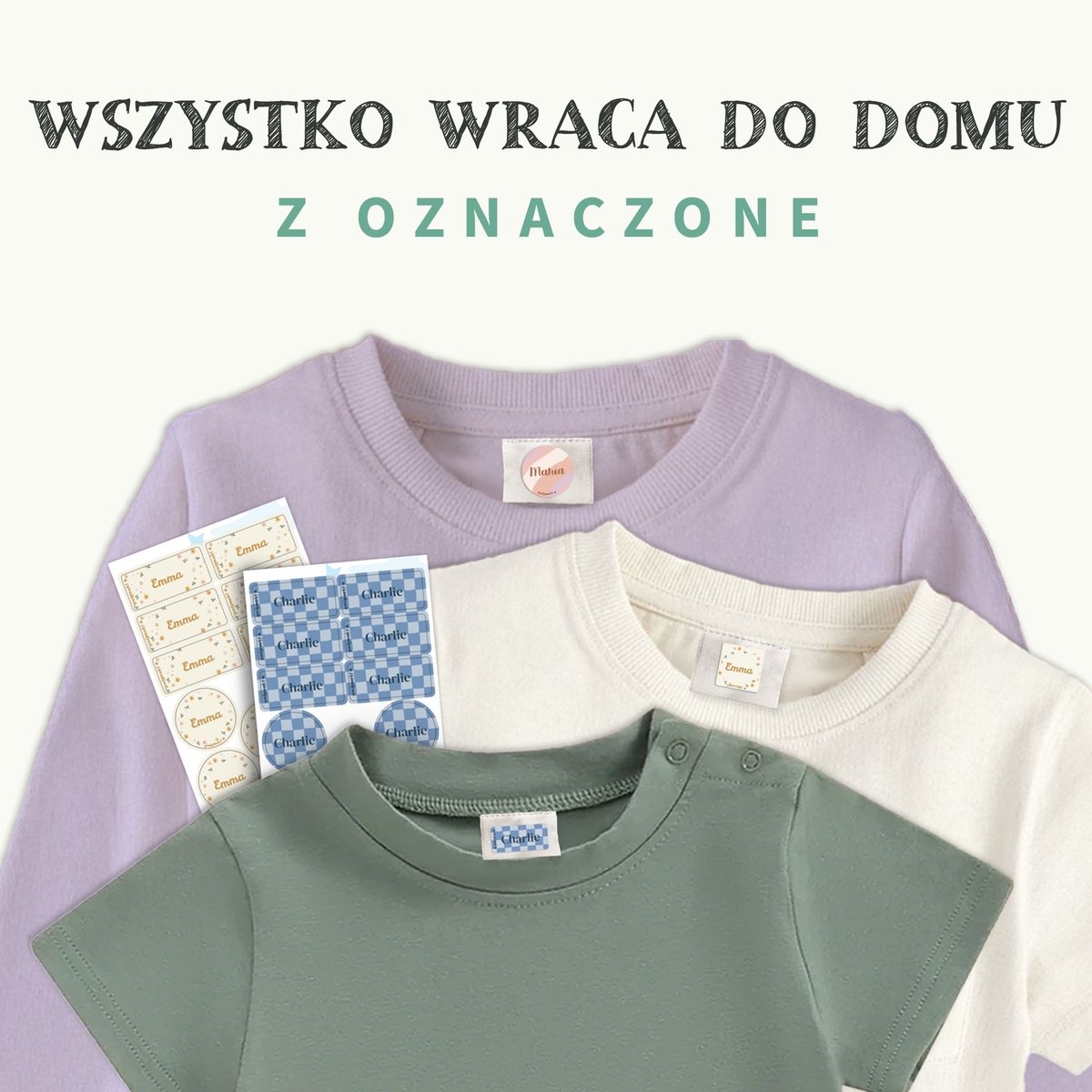 Zestaw naklejek na odzież design