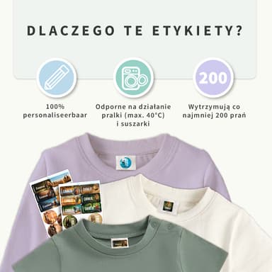 Zestaw naklejek na odzież świat