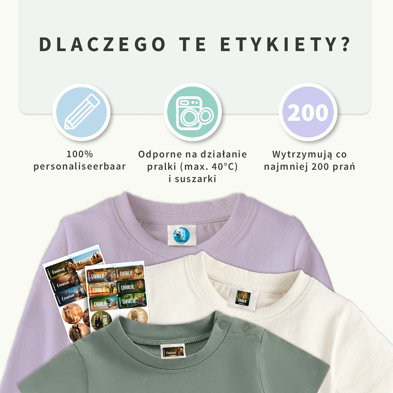 Zestaw naklejek na odzież świat