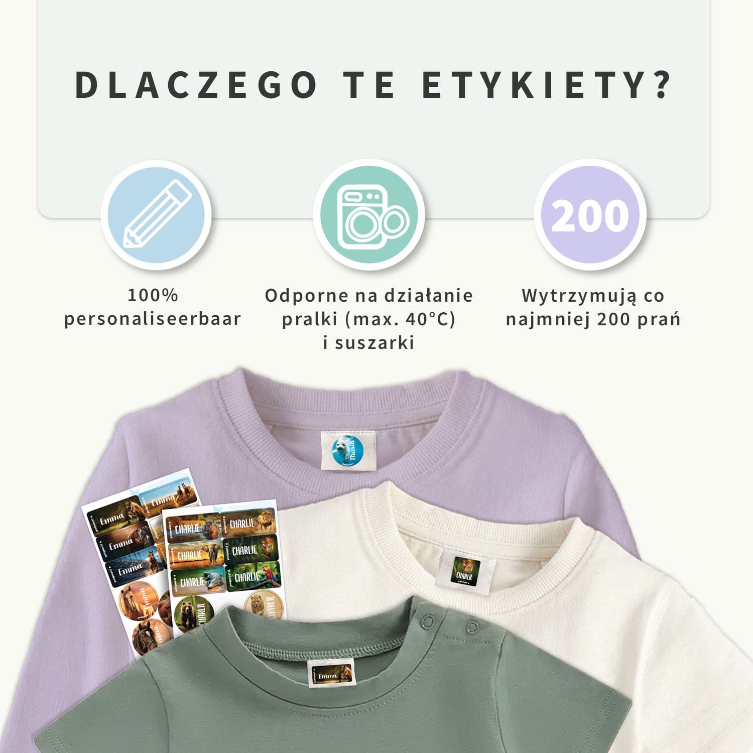 Zestaw naklejek na odzież świat