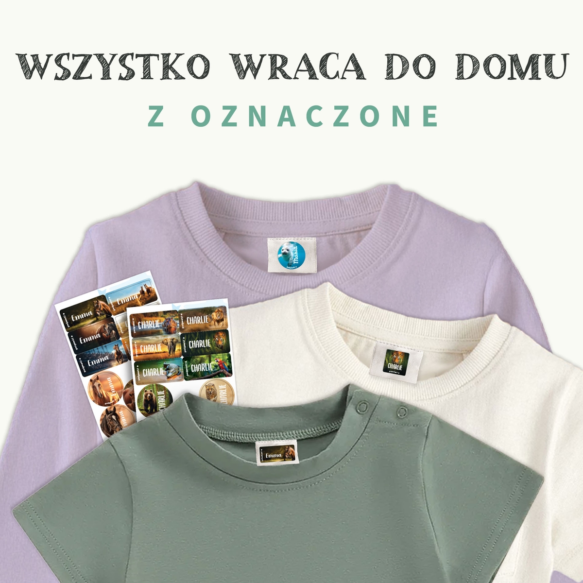 Zestaw naklejek na odzież świat