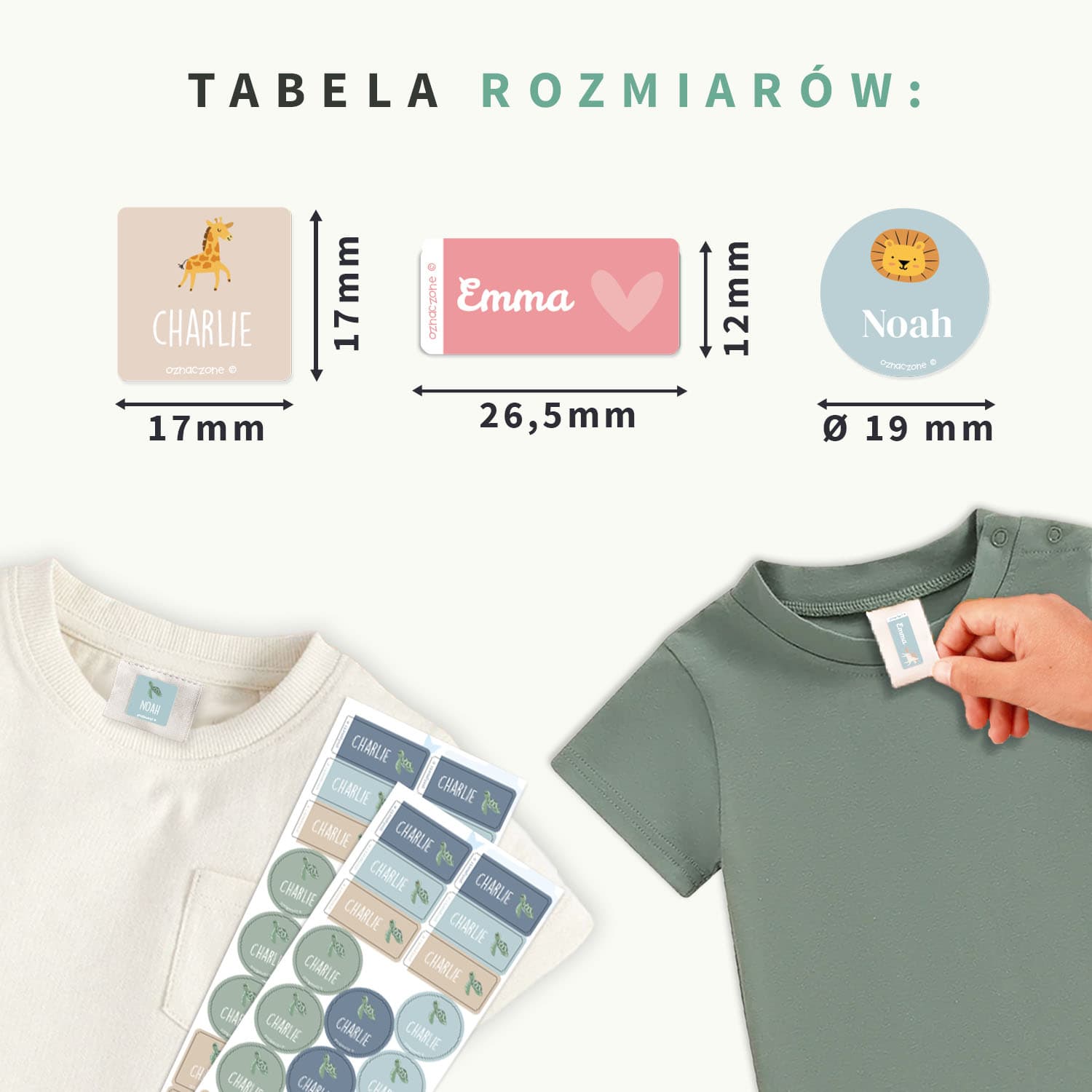 Zestaw naklejek na odzież tematyczny
