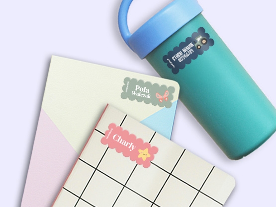 Faliste tematyczne naklejki imienne