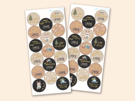 Personalizowane naklejki świąteczne